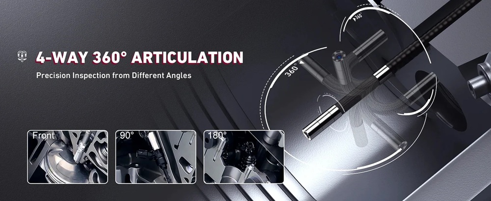 Camera nội soi 4 hướng xoay để kiểm tra buồng đốt